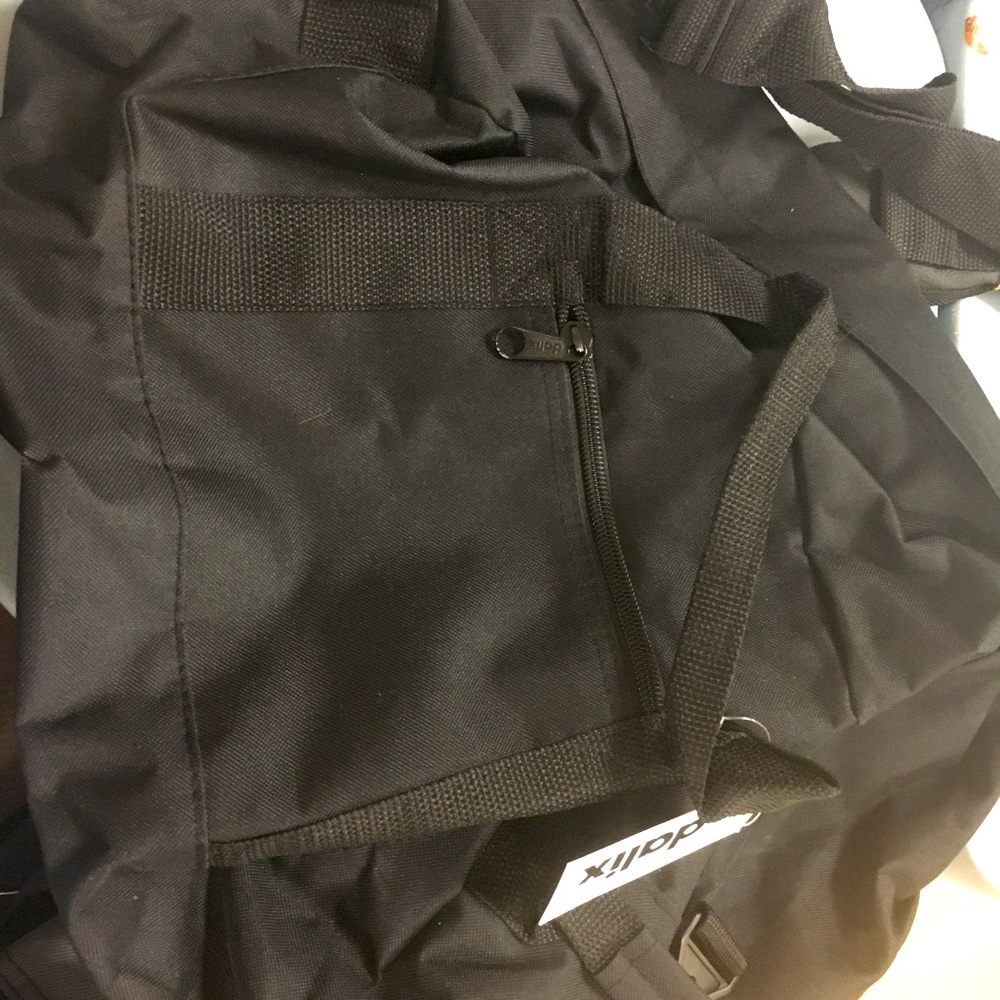 black duffle bag